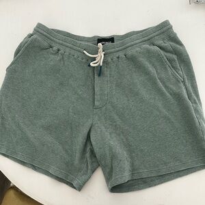 Bonobos Men's Textured waffle Lounge Shorts  Green Drawstring Pockets Large 6”